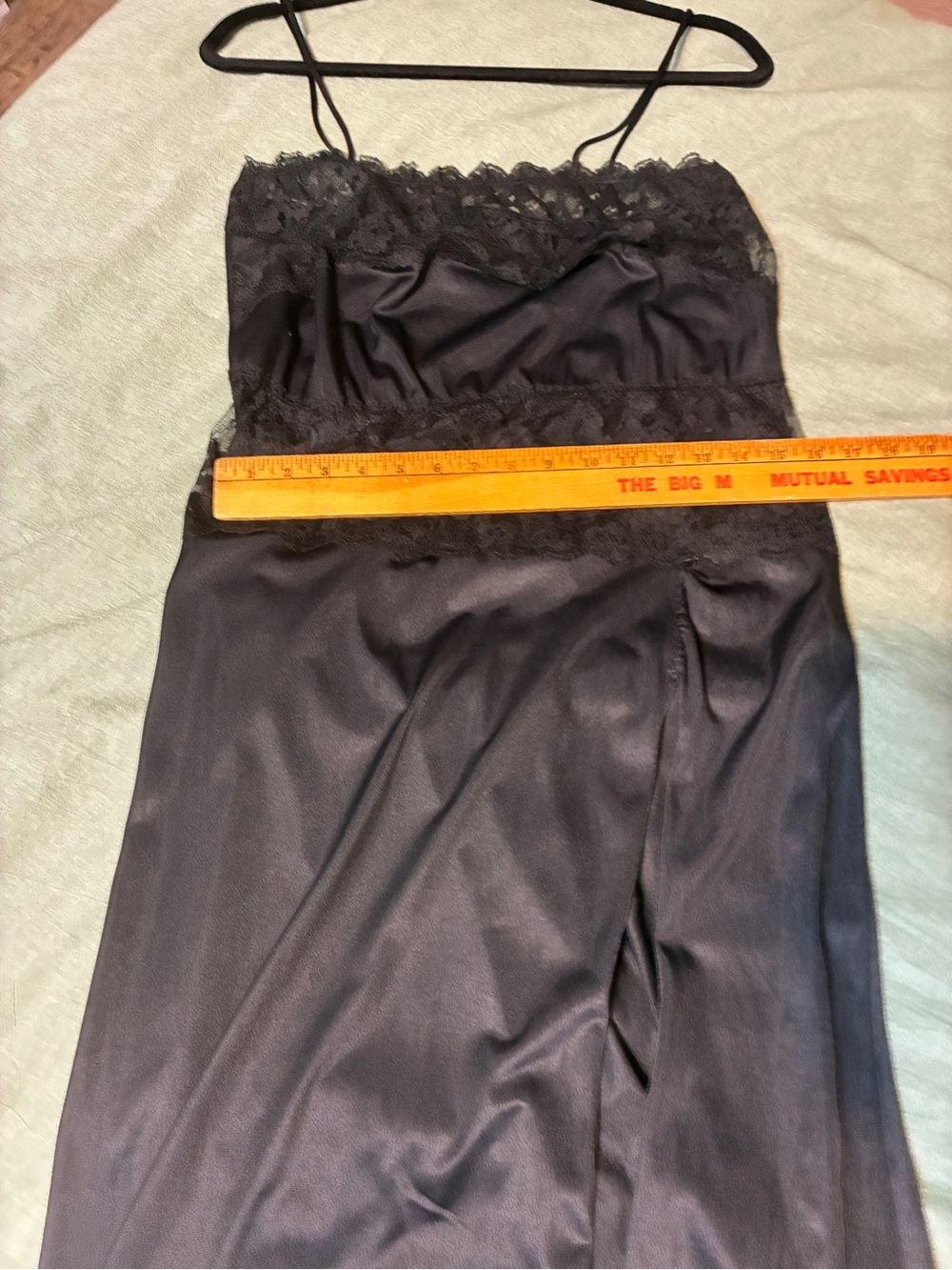 Vintage Wondermaid High Slit Maxi Slip Dress Nightgown - Picture 9 of 10
